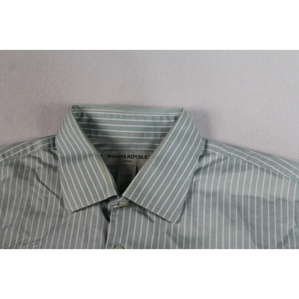 Banana Republic Men White Casual Button Down Shirt Long Sleeve Collared Large